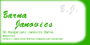 barna janovics business card